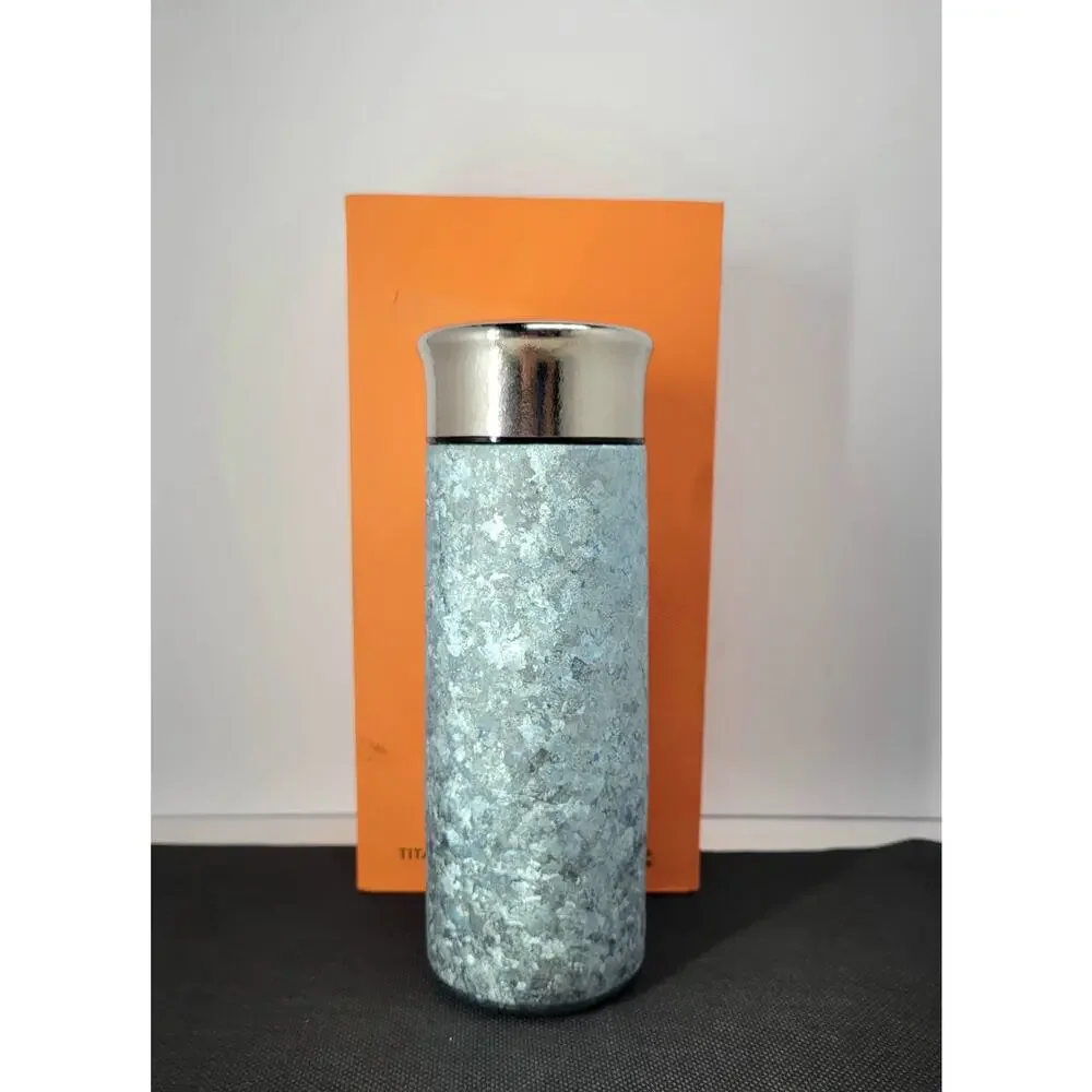 AugShark Pure Titanium Tea Infuser Bottle Frosted Blue w/ Original Box